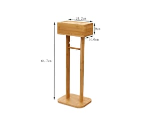 Porte papier toilette sans percer avec étagère en bambou