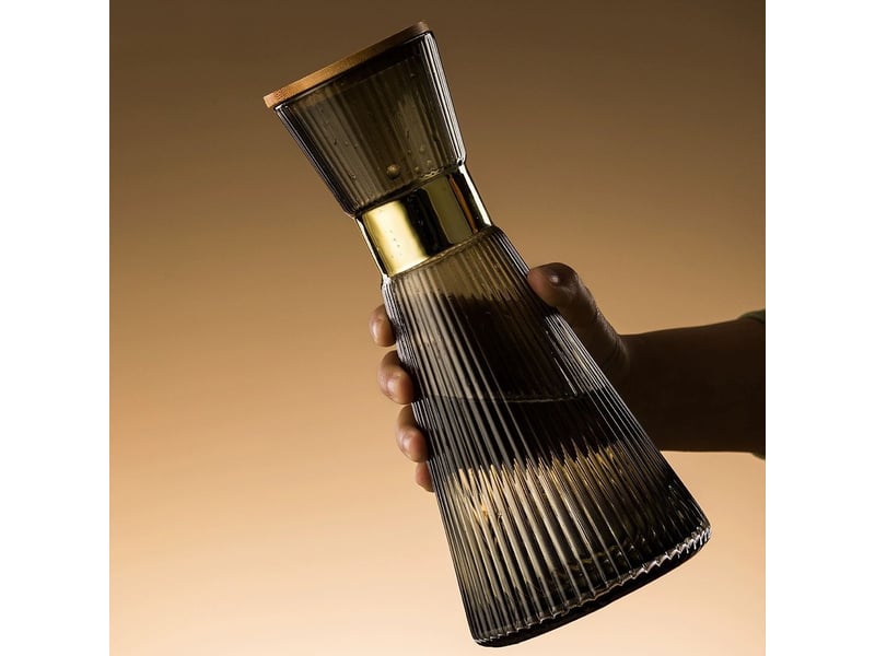  Carafe eau en verre pichet eau élégant pour les occasions spéciales avec 2 tasse  - Conforama C