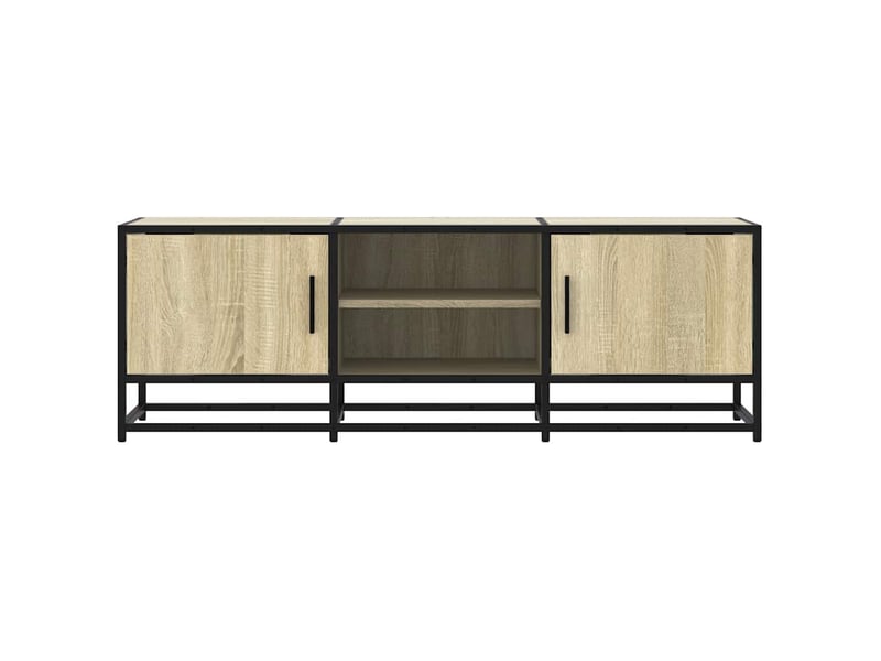  Meuble tv - banc tv - meuble de rangement chêne sonoma 120x35x41 cm bois d'ingénierie et métal  - Conforama D