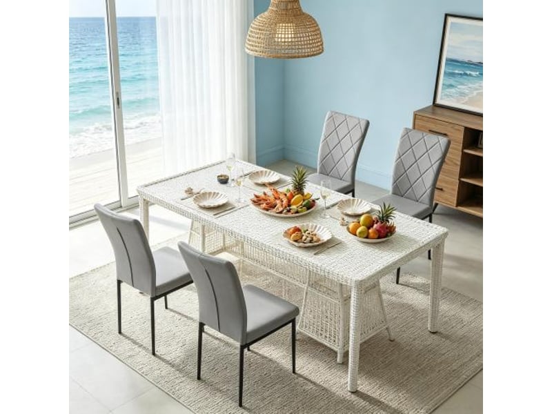 Chaises confortables à haut dossier – salle d'attente, bureau, cuisine, salon, réception – ensemble de 4 - Conforama E