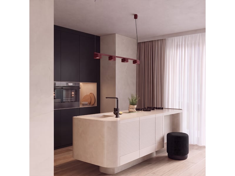  Lustre riff 4 bordeaux gx53 aluminium moderne 208x122x10cm SL.3076 - Conforama C
