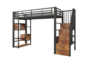 Lit mezzanine 90x200 cm <strong></strong> <strong></strong> coloris noir