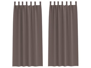 Lot de 2 rideaux occultants, rideaux black-out avec anneaux marron foncé 245 x 140 cm cf44705