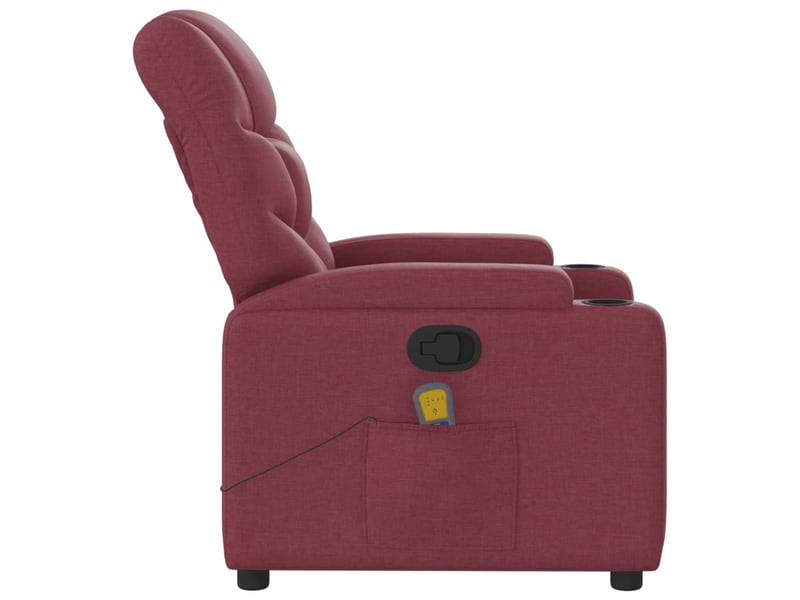  Fauteuil de relaxation tv fonction massage inclinable 6 points de massage en tissu rouge bordeaux dec027091  - Conforama D