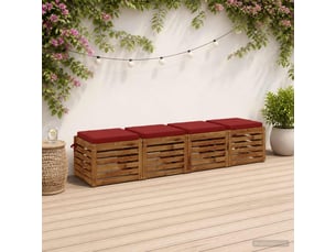 Lot de 4 coussins de siège, coussins d'assise soest 100 % polyester bordeaux cf60355