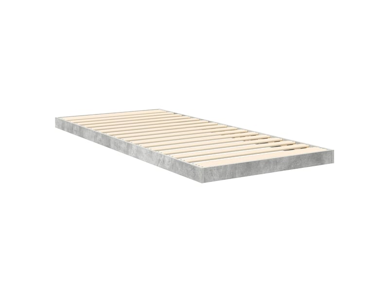  Lit simple- lit adulte -  cadre de lit surélevé gris béton 80 x 200 cm bois d'ingénierie  - Conforama D