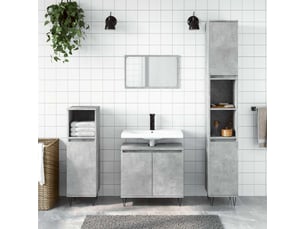 Amoire de salle de bain gris béton 58x33x60cm bois d'ingénierie shl4622