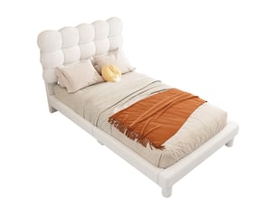 Lit simple 90x200 cm <strong></strong>  <strong></strong> coloris blanc