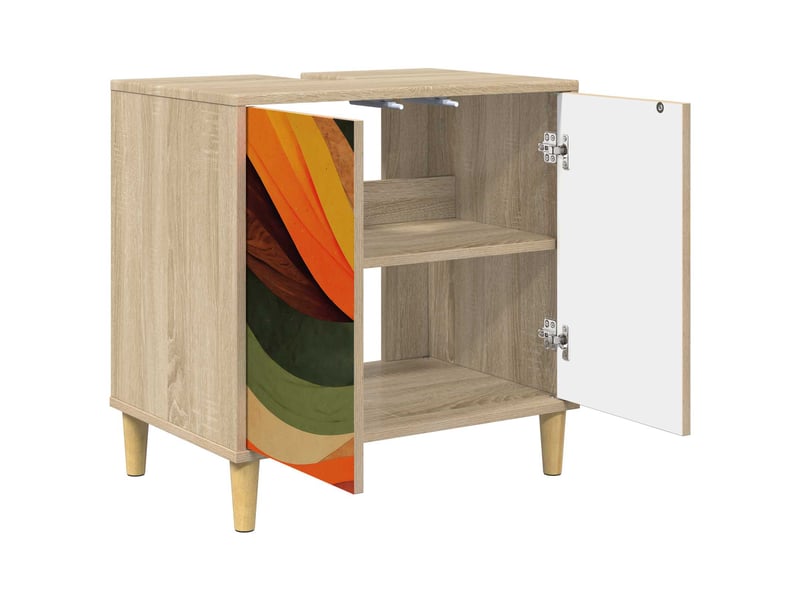  Armoire de salle de bain, meuble de rangement bonn sonoma 60x40x60 cm  - Conforama D