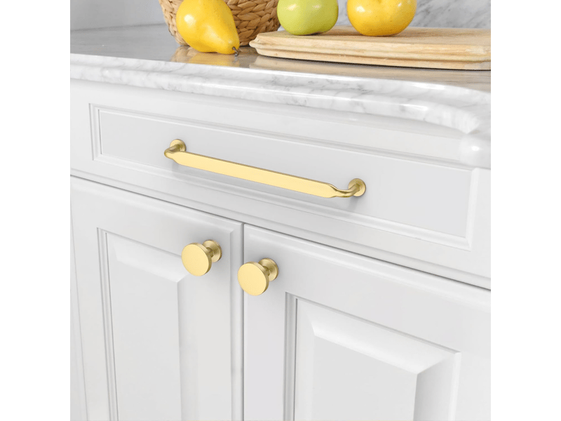 Paquet de poignées d'armoire de cuisine brossées de 160 mm en alliage de zinc doré avec vis pour bureau, tiroir, armoire, etc. - Conforama D