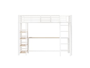 Lit mezzanine 140x200 cm <strong></strong>  <strong></strong> coloris blanc