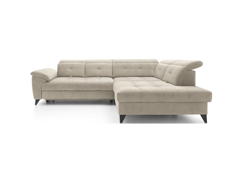  Canapé d'angle beige 5 places angle droit couchage généreux inferno  - Conforama A