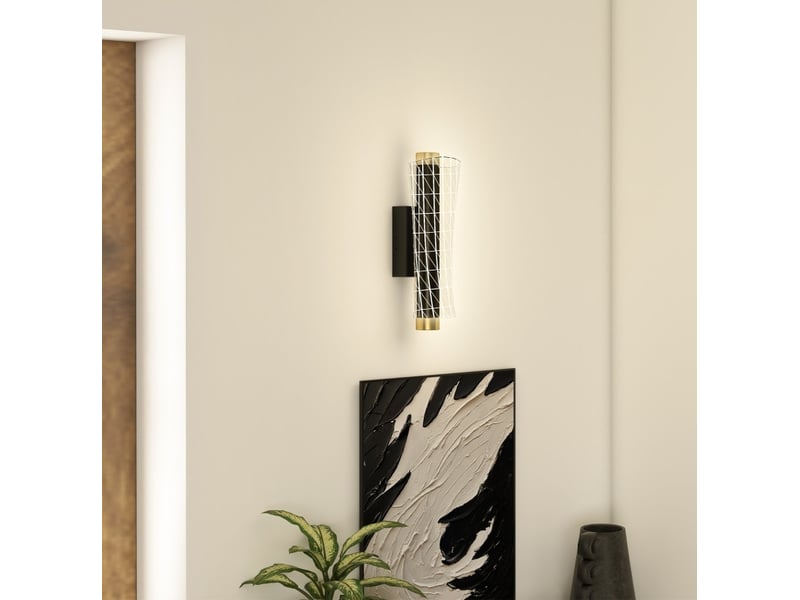  Lot de 2 appliques murales led 30,7x11x10,5 cm dimmables métal noir  - Conforama B