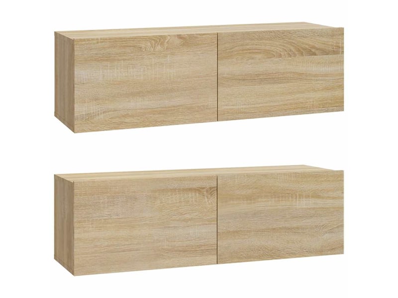  Ensemble de meubles tv 4 pcs chêne sonoma bois d'ingénierie shl60508  - Conforama E