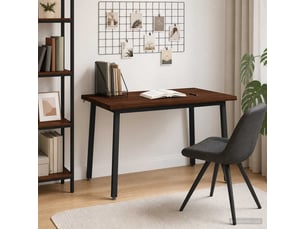 Table à manger moderne 120x80x75 cm bois d'acacia massif marron foncé et noir shl38933