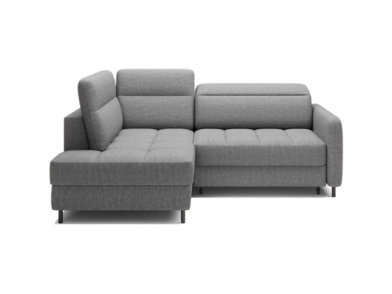 Canapé d'angle gauche convertible barnea 208 cm gris chiné avec rangement - Conforama A