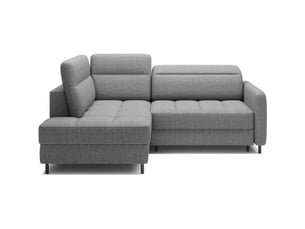 Canapé d'angle gauche convertible barnea 208 cm gris chiné avec rangement