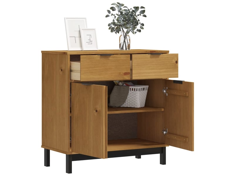  Buffet salon, buffet de rangement flam 80x40x80 cm bois massif de pin  - Conforama C