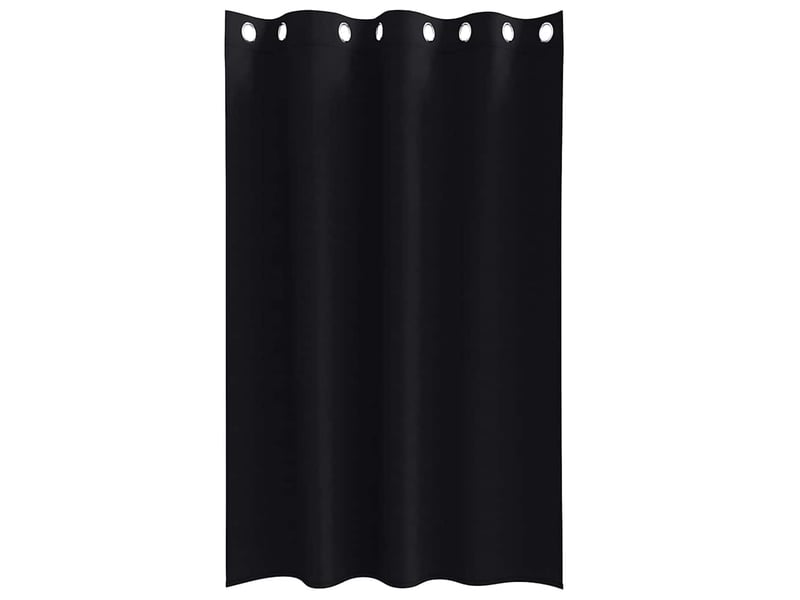  Lot de 2 rideaux occultants, rideaux black-out avec anneaux noir 175 x 140 cm cf44709  - Conforama D