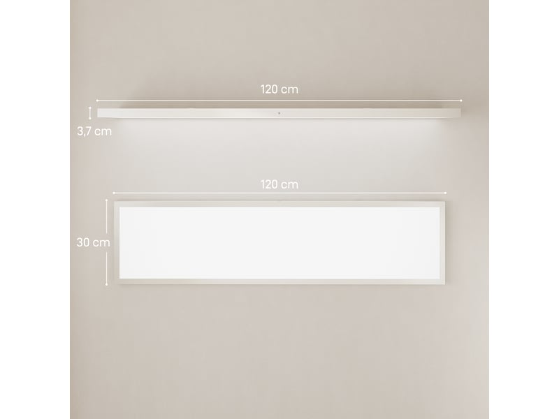  Ensemble de 4 appliques murales et plafonniers à intensité variable avec interrupteur dip, température de couleur 3000k4000k6000k, 120 x 30 x 3,7 cm  - Conforama E