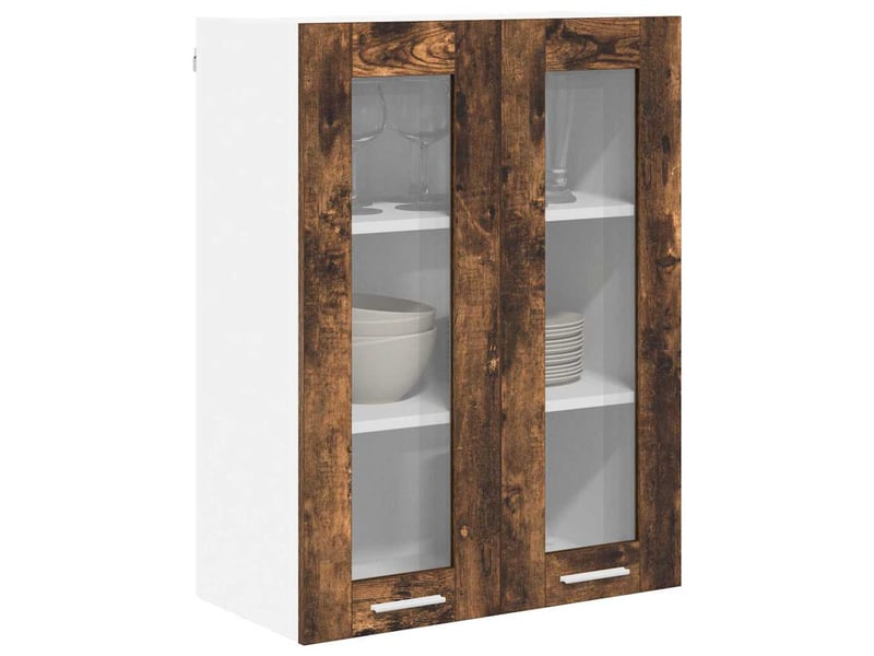  Meuble de rangement, armoire suspendue chêne fumé 60x31x80cm bois d'ingénierie shl3495  - Conforama C