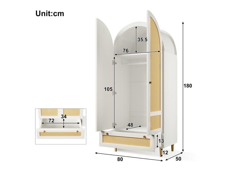  Lit superposé en bois avec échelle et garde-corps, convertible en 2 lits séparés, pour enfants adolescents et adultes, 90x200cm, blanc  - Conforama C