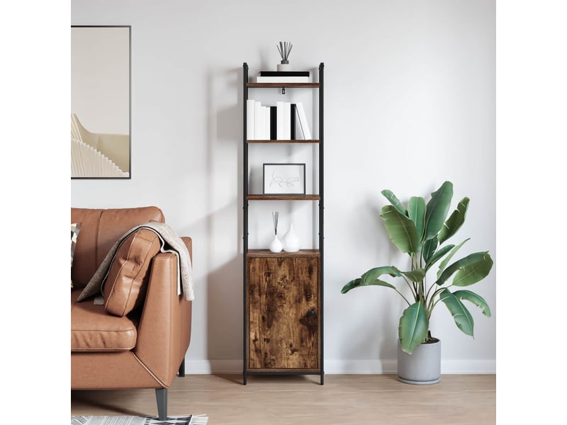Bibliothèque 6 niveaux, armoire à livres 40 x 24 x 161 cm bois d'ingénierie shl9137 - Conforama D