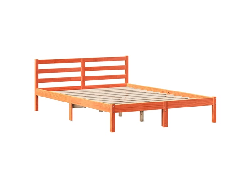  Lit double- lit adulte -  cadre de lit sans matelas  marron 120x190cm bois pin massif  - Conforama D