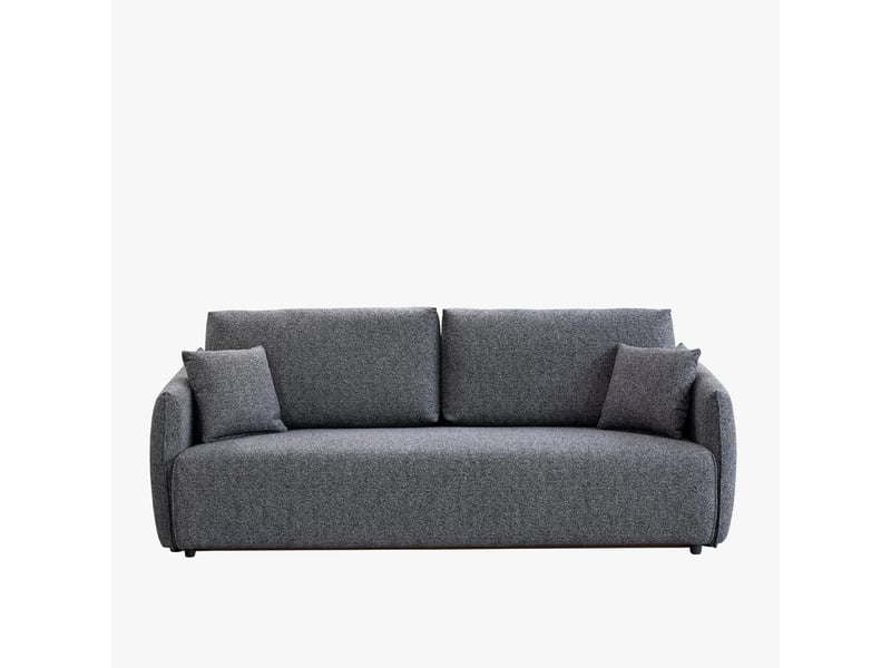 Canapé 3 places convertible avec coffre en tissu bleu - Conforama A