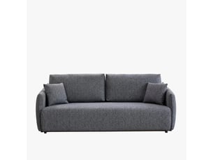 Canapé 3 places convertible avec coffre en tissu bleu