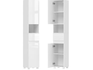 Meuble haut de salle de bain blanc en bois, 30 x 30 x 170 cm