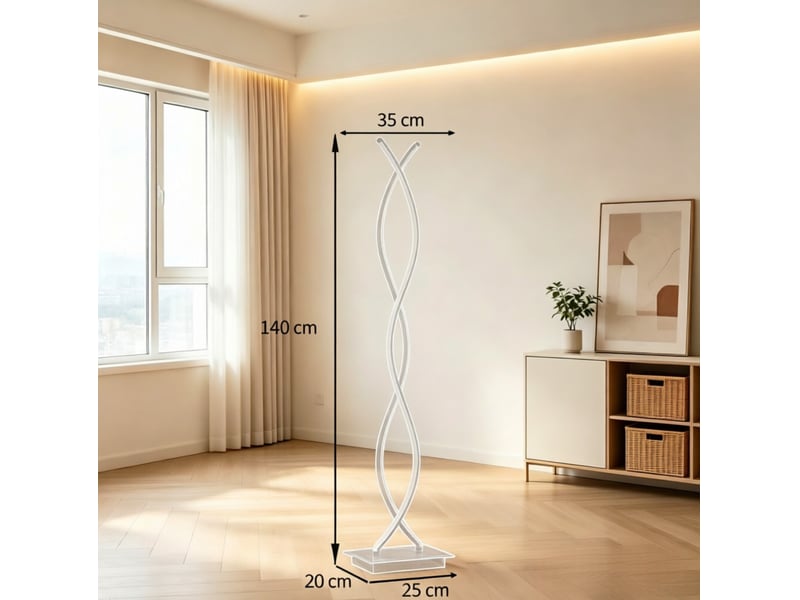  Lampadaire led 35x20x140 cm double spirale noir  - Conforama E