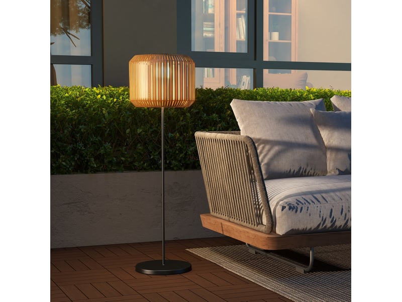  Lampadaire solaire 34x34x130 cm led acier jaune  - Conforama B