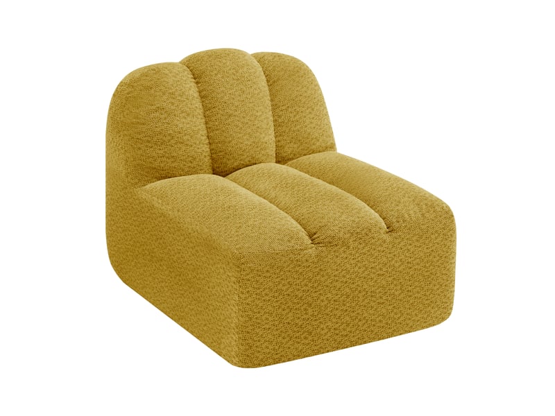  Canapé sans accoudoirs brravo en tissu bouclé jaune, assise moelleuse  - Conforama D
