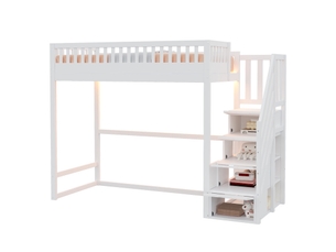 Lit mezzanine 90x200 cm <strong>MODERNLUXE</strong> <strong></strong> coloris blanc