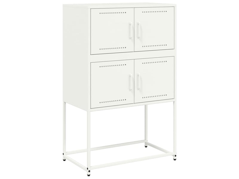  Buffet - bahut - meuble de rangement blanc 68,5x38,5x107 cm acier  - Conforama A