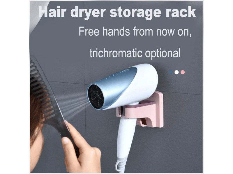  Lot de 3 supports de sèche-cheveux multifonctions pour salle de bain - étagère murale étanche  - Conforama C