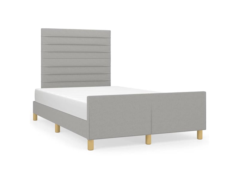  Lit double- lit adulte -  cadre de lit sans matelas gris clair 120x190 cm tissu  - Conforama A