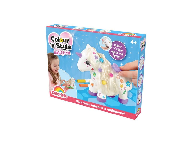  Kit creatif licorne blanche a decorer reutilisable avec 5 feutres effacables a sec perles et chiffon GOL8720077368507 - Conforama B