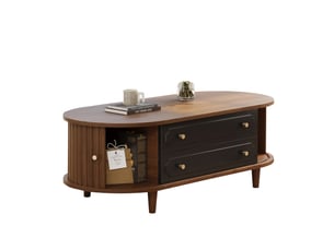 Table basse ovale coloris bicolore <strong></strong> <strong></strong> - 50 cmx100 cm