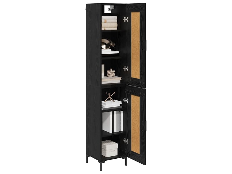  Buffet - haut armoire chêne noir 34,5 x 34 x 180 cm bois d'ingénierie  - Conforama C