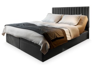 Lit avec rangement 140x200 cm <strong>MASSENO</strong> <strong></strong> coloris gris