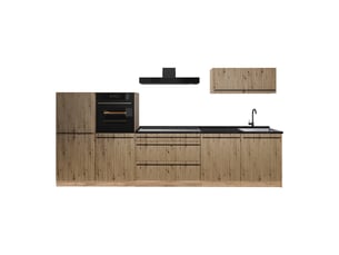 Vicco cuisine, chêne artisanchêne doré, 340cm sans plan de travail