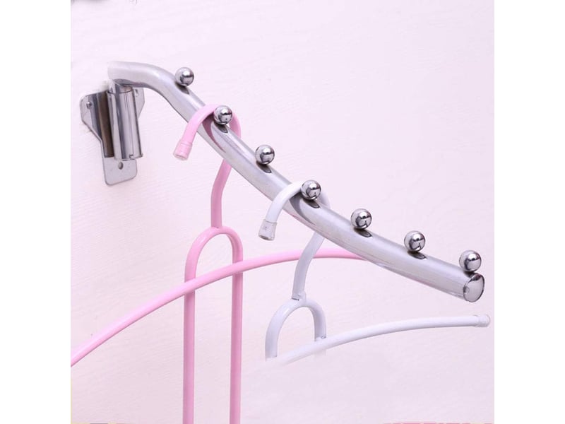  Pliant cintre mural pour vêtements 2 pcs, porte cintre rabattable rétractable, serviettes support de séchage crochet cintre, gris  - Conforama D