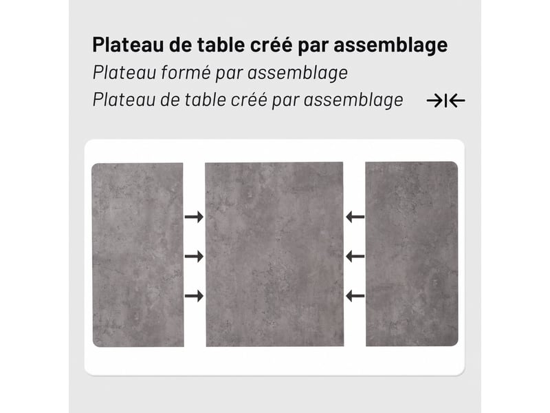  Ensemble table à manger 140x80 cm gris effet marbre avec 4 chaises en velours  - Conforama R