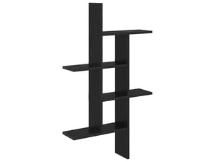 Étagère murale, étagère suspendue chêne noir 61 x 15 x 102 cm bois d'ingénierie cf42165