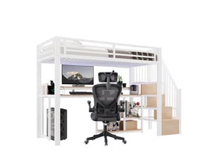 Lit mezzanine 90x200 cm <strong>HAUSS SPOLE</strong> <strong></strong> coloris blanc
