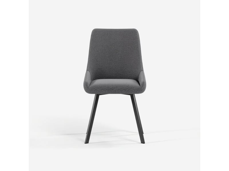  Lot de 4 chaises rembourrées en microfibre avec pieds en métal artemis - gris foncé  - Conforama E