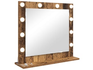 Miroir rectangulaire à fixer coloris marron <strong></strong> <strong></strong> - 60 cm x 55 cm