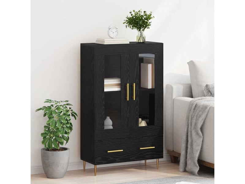  Buffet - haut armoire avec tiroir chêne noir 69,5 x 31 x 115 cm  - Conforama D